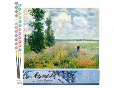 PEINTURE N� TOILE FIGURE D\'ART 40X50 MONET CHAMP DE COQUELICOTS