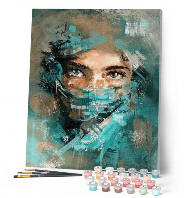 PEINTURE N� TOILE FIGURE D\'ART 40X50 REGARD ENVOUTANT