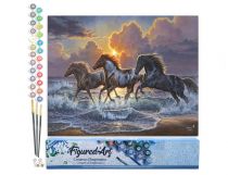 PEINTURE N° TOILE FIGURE D\'ART 40X50 TRIO DE CHEVAUX