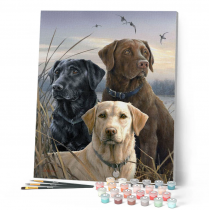 PEINTURE N&deg; TOILE FIGURE D\'ART 40X50 TRIO DE LABRADOR