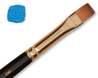 PINCEAU PLAT COURT MARTRE KOLINSKY GOLD 1872