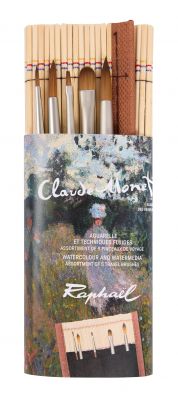 PINCELIER BAMBOU 6 MINI PINCEAUX AQUARELLE RAPHAEL CLAUDE MONET