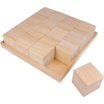 PLATEAU + 16 CUBES EN BOIS 26.5x26.5x6.5cm