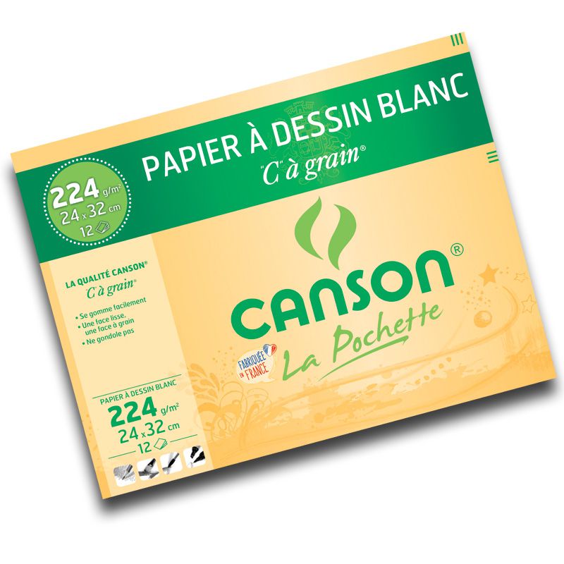 Bloc De Papier Dessin A3 Canson à Grains 224 Gr