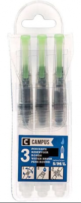 POCHETTE 3 PINCEAUX RESERVOIR CAMPUS MINI RONDS