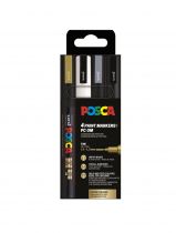 POCHETTE 4 POSCA PC3M COULEURS FESTIVES