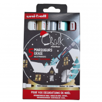 POCHETTE 5 MARQUEURS POSCA CRAIE CHALK POINTE MOYENNE