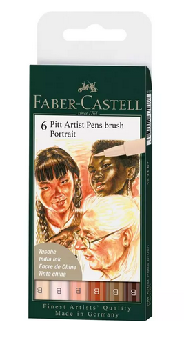 Pochette de 6 feutres Pitt pastel - Faber-Castell