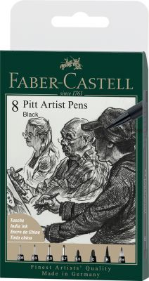 POCHETTE 8 FEUTRES PITT NOIRS