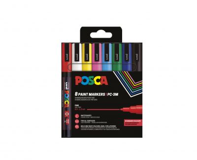 POCHETTE 8 POSCA PC3M COULEURS BASIQUES