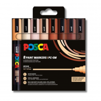 POCHETTE 8 POSCA PC5M COULEURS PORTRAIT