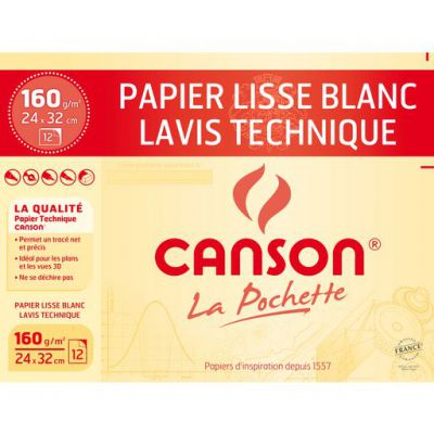 POCHETTE CANSON LAVIS TECHNIQUE 24X32 160G