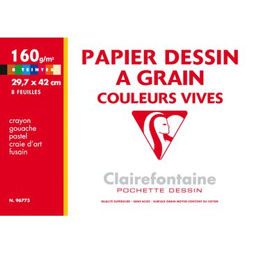 POCHETTE DESSIN A GRAIN A3 COULEURS VIVES 160G