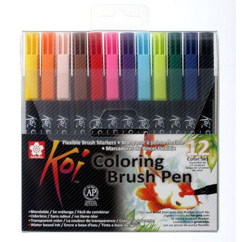Feutre Sakura KOI Coloring Brush Pen noir water based