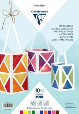 POCHETTE PAPIER VITRAIL 10 FEUILLES