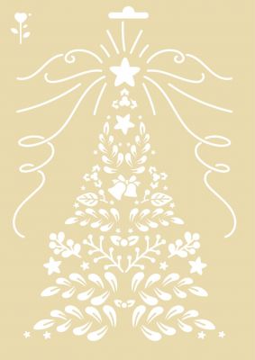 POCHOIR A4 SAPIN FLORAL