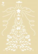 POCHOIR A4 SAPIN FLORAL