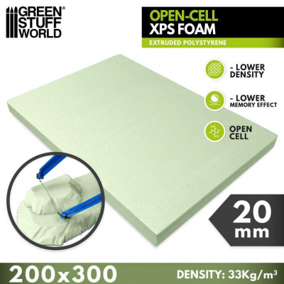 Polystyr�ne extrud� XPS 20 mm - Cellules ouvertes 20 X 30 cm