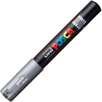 POSCA POINTE CONIQUE EXTRA FINE 0.7-1MM ARGENT