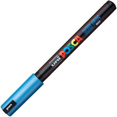 POSCA POINTE EXTRA FINE 0.7MM BLEU METAL