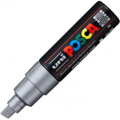 POSCA POINTE LARGE BISEAUTEE 8MM ARGENT