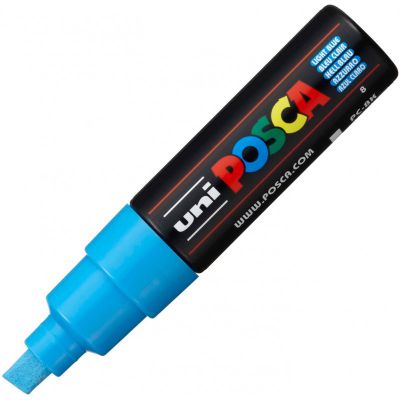POSCA POINTE LARGE BISEAUTEE 8MM BLEU CLAIR