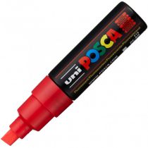 POSCA POINTE LARGE BISEAUTEE 8MM FLUO ROUGE