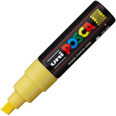 POSCA POINTE LARGE BISEAUTEE 8MM JAUNE