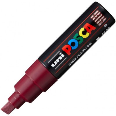 POSCA POINTE LARGE BISEAUTEE 8MM LIE DE VIN