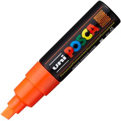 POSCA POINTE LARGE BISEAUTEE 8MM ORANGE FLUO