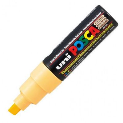 POSCA POINTE LARGE BISEAUTEE 8MM ORANGE PALE FLUO