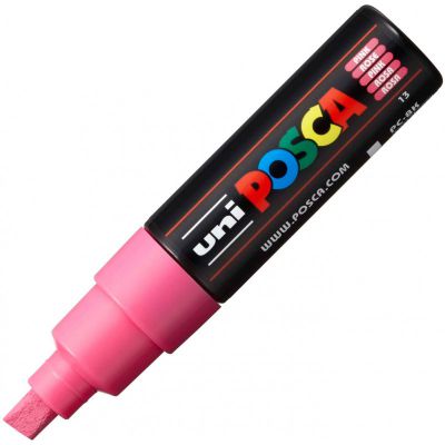 POSCA POINTE LARGE BISEAUTEE 8MM ROSE