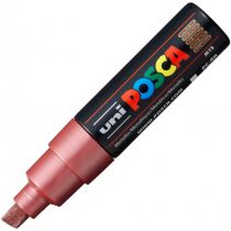 POSCA POINTE LARGE BISEAUTEE 8MM ROUGE METAL