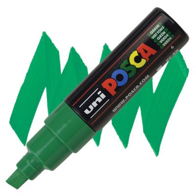 POSCA POINTE LARGE BISEAUTEE 8MM VERT FONCE