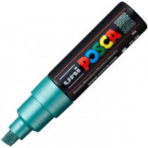 POSCA POINTE LARGE BISEAUTEE 8MM VERT METAL