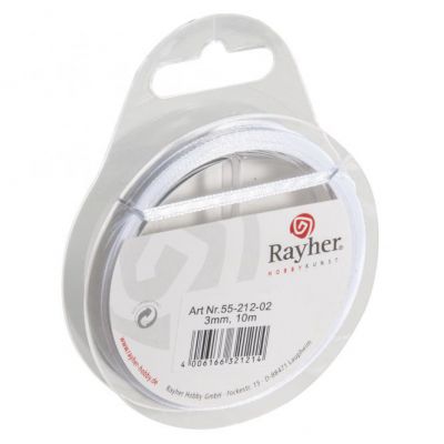 RUBAN 3MM SATIN X 10M BLANC