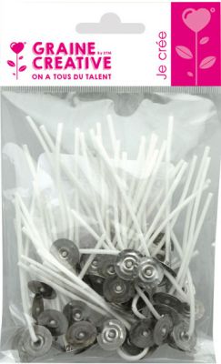 SACHET DE 50 MECHES A BOUGIES SUR PIED