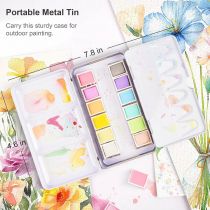 SET 12 DEMI-GODETS AQUARELLE FINE PHOENIX COULEUR PASTEL 