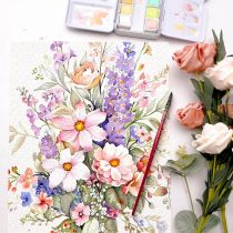 SET 12 DEMI-GODETS AQUARELLE FINE PHOENIX COULEUR PASTEL 