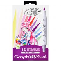 SET 12 MARQUEURS GRAPH\'IT BRUSH MANGA SHOJO