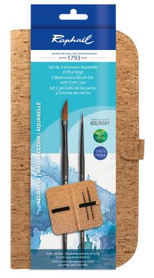 SET 2 PINCEAUX RAPHAEL IMITATION KOLINSKY AVEC �TUI EN LIEGE - NOUVEAU !