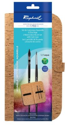 SET 2 PINCEAUX RAPHAEL SOFTAQUA AVEC �TUI EN LIEGE - NOUVEAU !