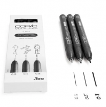 SET 3 COPIC MULTILINER BLACK MEDIUM