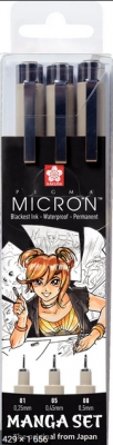 SET 3 PIGMA MICRON MANGA