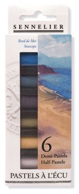 SET 6 DEMI PASTELS BORD DE MER