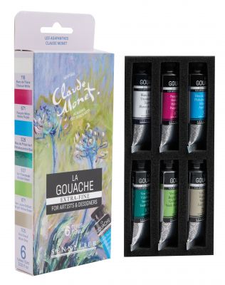 SET 6 TUBES GOUACHE EXTRA-FINE 10ML LES AGAPANTHES CLAUDE MONET