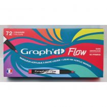 SET 72 MARQUEURS ACRYLIQUE GRAPH\'IT FLOW ENCRE LIQUIDE