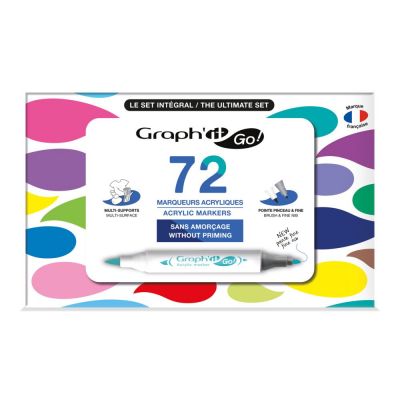 SET 72 MARQUEURS ACRYLIQUE GRAPH\'IT GO L\'INTEGRAL