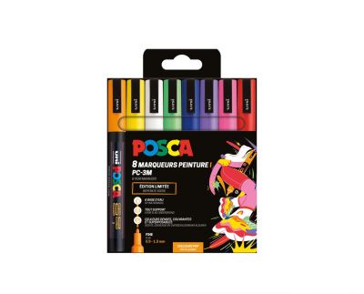 SET 8 POSCA 5M EDITION LIMITEE COULEURS POP