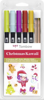 SET ABT DUAL BRUSH PEN TOMBOW CHRISTMAS KAWAII